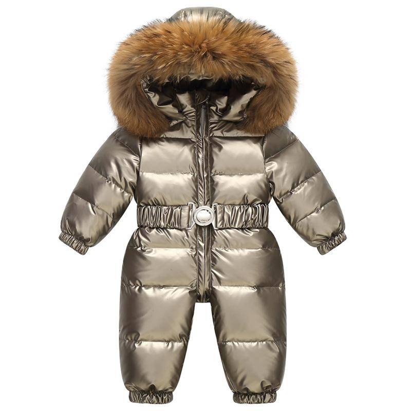 Winter Ski Set Baby Overall Junge Overalls Warme Daunenjacke Kinder Kleinkind Mädchen Kleidung Kinder Kleidung Kunstpelz Mantel 120cm gold von Joom DACH