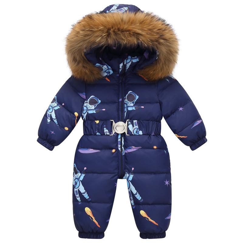 Winter Ski Set Baby Overall Junge Overalls Warme Daunenjacke Kinder Kleinkind Mädchen Kleidung Kinder Kleidung Kunstpelz Mantel 80cm von Joom DACH