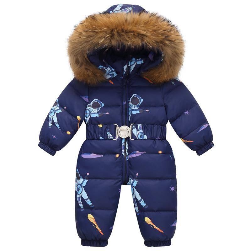 Winter Ski Set Baby Overall Junge Overalls Warme Daunenjacke Kinder Kleinkind Mädchen Kleidung Kinder Kleidung Kunstpelz Mantel 80cm navy blau von Joom DACH