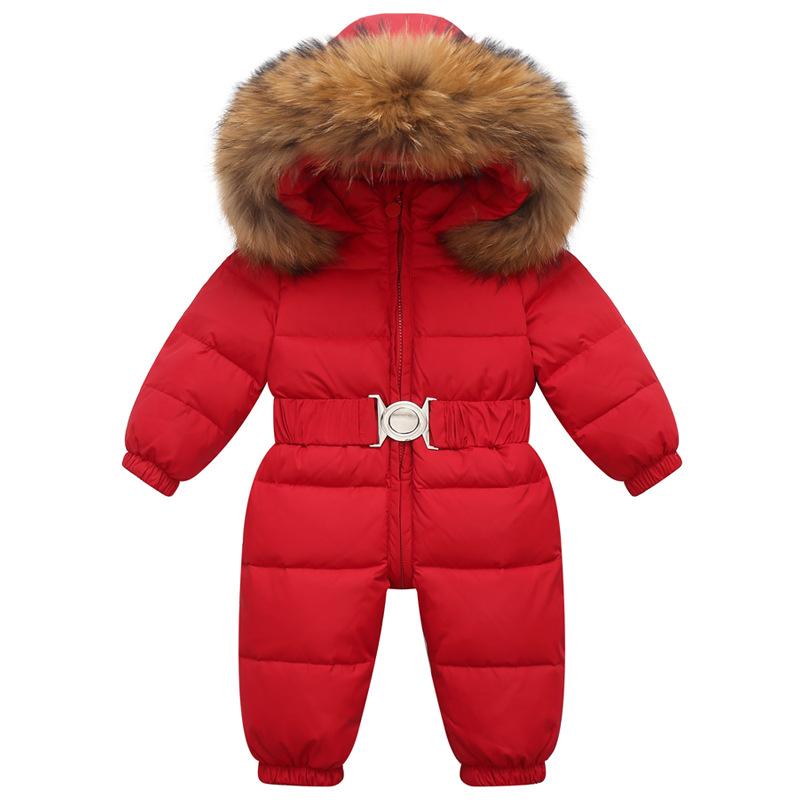 Winter Ski Set Baby Overall Junge Overalls Warme Daunenjacke Kinder Kleinkind Mädchen Kleidung Kinder Kleidung Kunstpelz Mantel 80cm rot von Joom DACH