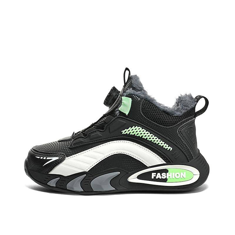 Winter-Sneakers Kinder Baumwollschuhe Sneakers PU Wasserdicht Plus Samt Drehknopf Warm Ultraleichte Jungen Schnee-Sneakers 36 schwarz/weiß Winter-Sneakers Kinder Baumwollschuhe Sneakers PU Wasserdicht Plus Samt Drehknopf Warm Ultraleichte Jungen Schnee-Sneakers 36 schwarz/weiß von Joom DACH