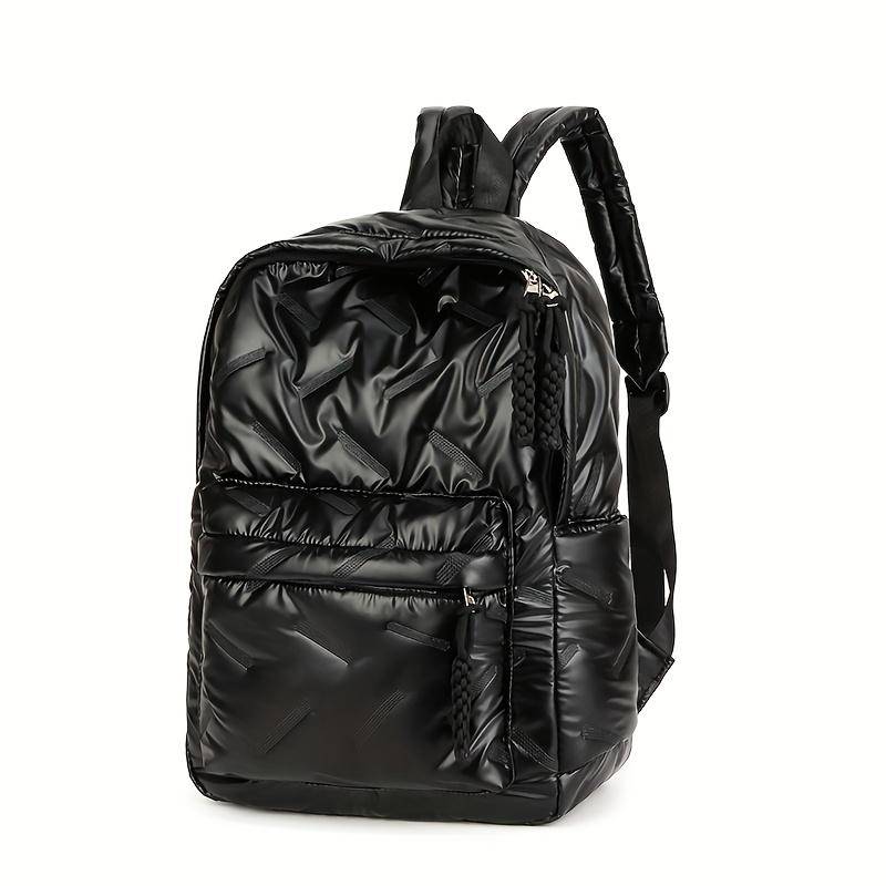 Winter Space Nylon Gepolsterter Rucksack Damen Große Kapazität Schultasche für Student Outdoor Freizeit Rucksack schwarz von Joom DACH