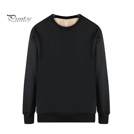 Winter-Sweatshirt für Herren, dicker Plüsch, hält warm, Rundhalsausschnitt, lange Ärmel, elastische Bündchen, Übergröße, einfarbig, Oberteil für den Alltag 3XL von Joom DACH
