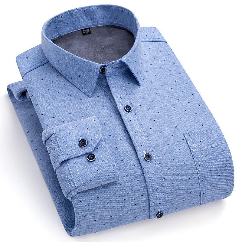 Winter-Thermo-Hemden, langärmelig, für Herren, 2 Schichten, Baumwolle, Oxford, pflegeleicht, warm, für Herren, karierte Hemden, Freizeit-Business 42 von Joom DACH