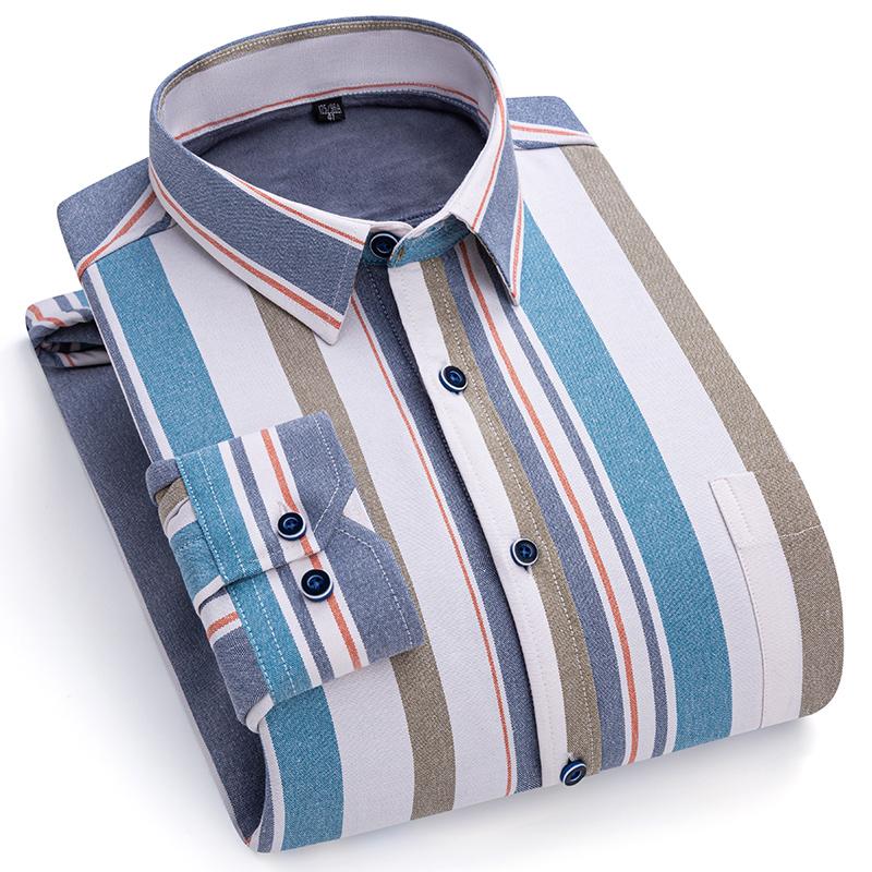 Winter-Thermo-Hemden, langärmelig, für Herren, 2 Schichten, Baumwolle, Oxford, pflegeleicht, warm, für Herren, karierte Hemden, Freizeit-Business 47 von Joom DACH