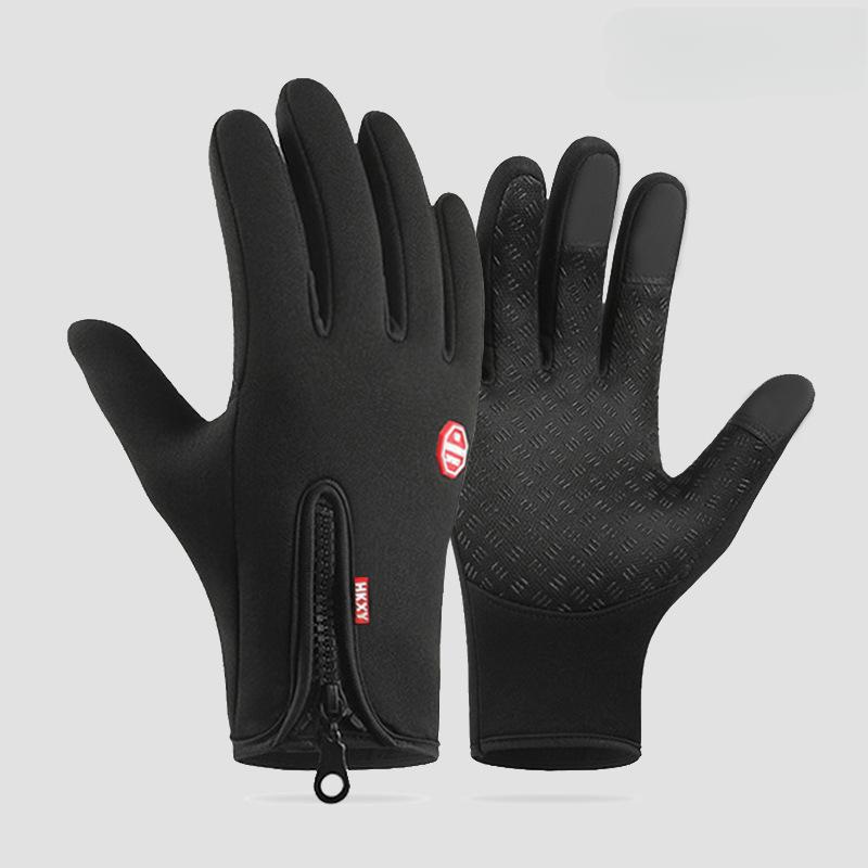 Winter-Thermo-warme Vollfinger-Handschuhe, Touchscreen, Unisex, für Outdoor-Sport, Radfahren, Fahrrad, Ski, Camping, Motorradhandschuhe L schwarz von Joom DACH