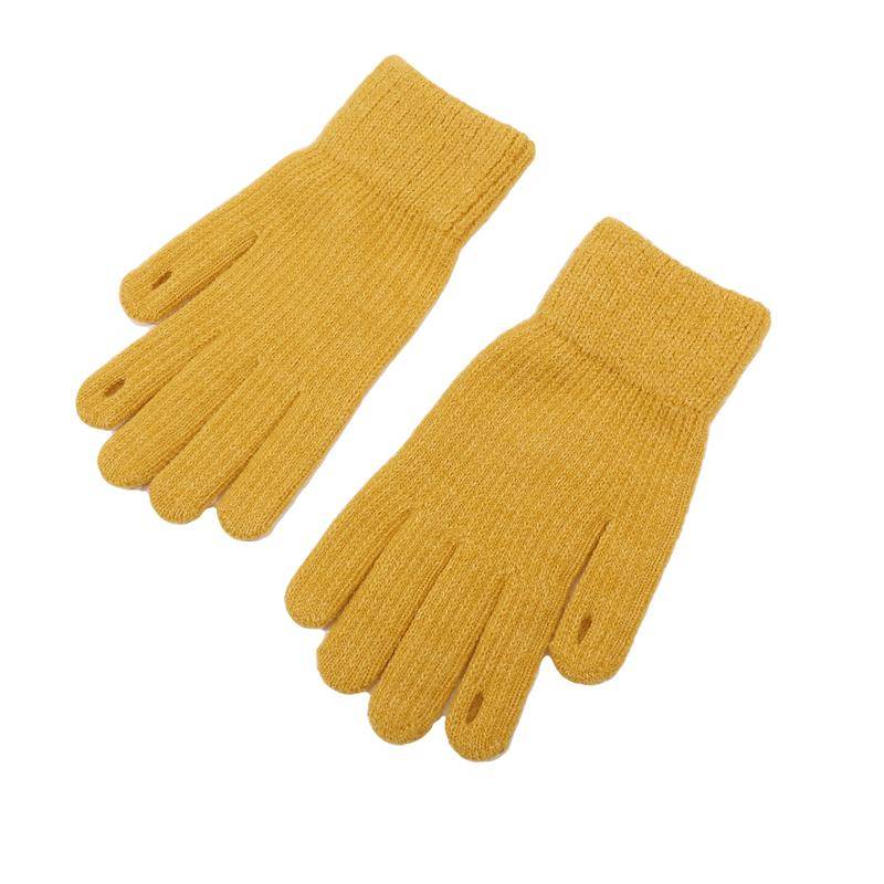 Winter Touchscreen Handschuhe Frauen Männer Warme Stretch Strick Fäustlinge Nachahmung Wolle Vollfinger Handschuhe One Size gelb von Joom DACH