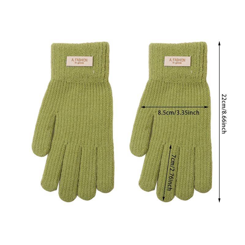 Winter Touchscreen Handschuhe Frauen Männer Warme Stretch Strick Fäustlinge Nachahmung Wolle Vollfinger Handschuhe One Size grün von Joom DACH