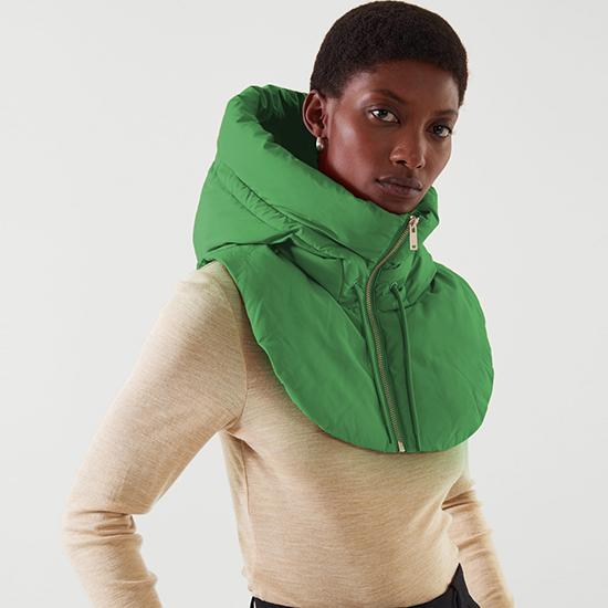 Winter Ultraleichte Daunen-Kapuzenhüte Für Damen Herren Warmer Ringschal Sturmhaube Hut Halsreißverschluss Kordelzug Mantel Schal Kurzes Tanktop L/XL grün von Joom DACH