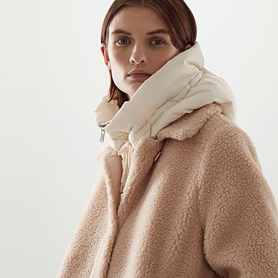 Winter Ultraleichte Daunen-Kapuzenhüte Für Damen Herren Warmer Ringschal Sturmhaube Hut Halsreißverschluss Kordelzug Mantel Schal Kurzes Tanktop von Joom DACH