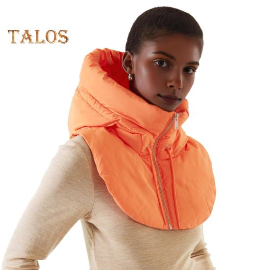 Winter Ultraleichte Daunenmütze mit Kapuze Mantel Halskragen Reißverschluss Kordelzug Männer Warmer Ringschal Sturmhaube Mütze Mantel Schal Kurzes Tanktop M orange von Joom DACH