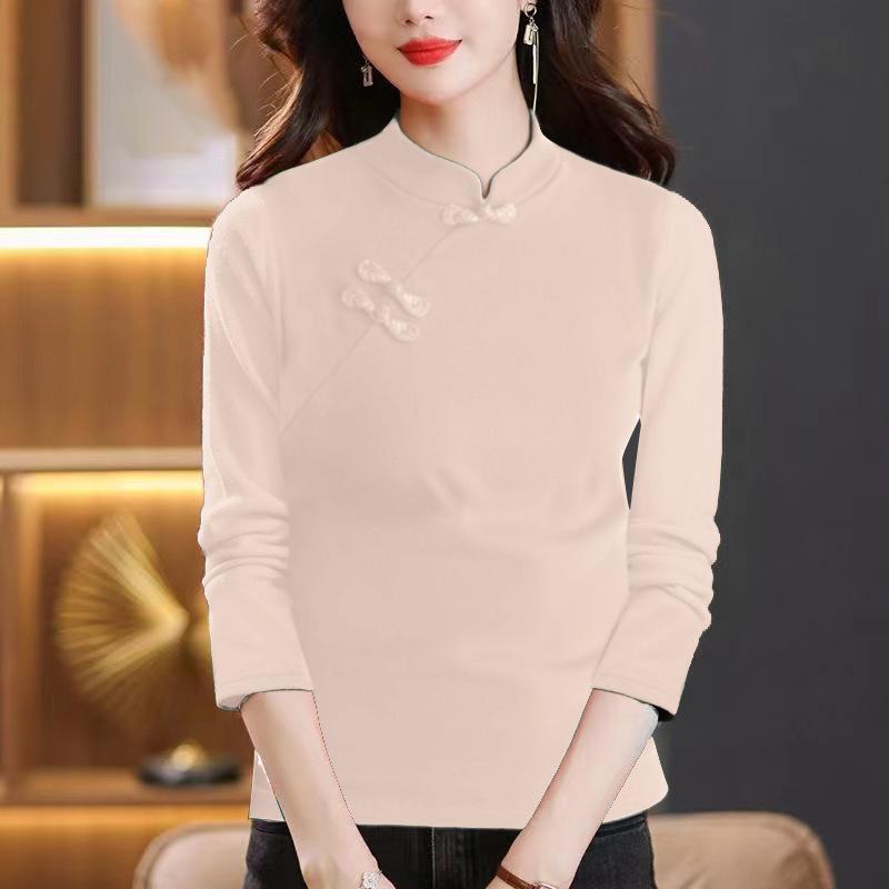 Winter Umstandsmode Doppelseitiges Fleece Top für Damen T-Shirt Basisshirt Neuer Stil Slim Fit Vielseitig Übergröße Damenbekleidung 5XL von Joom DACH