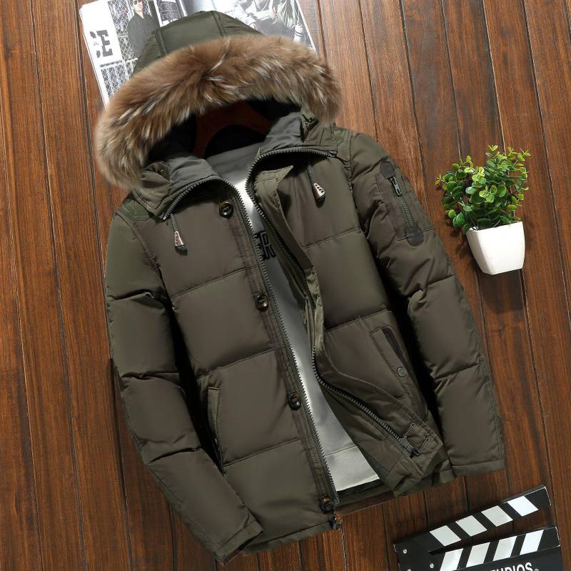 Winter Unten Mantel männer Taste Zipper Design Pelz Kragen Mit Kapuze Unten Jacke Dicke Warme Weiße Ente Unten Mantel Parka marke Männer Kleidung L armee grüne Winter Unten Mantel männer Taste Zipper Design Pelz Kragen Mit Kapuze Unten Jacke Dicke Warme Weiße Ente Unten Mantel Parka marke Männer Kleidung L armee grüne von Joom DACH
