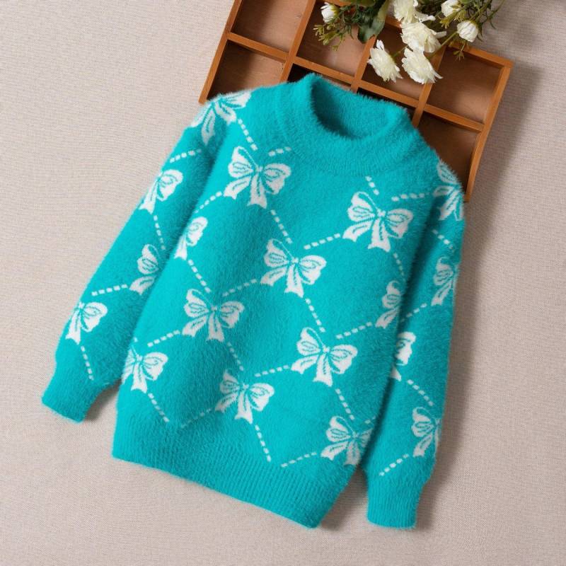 Winter Verdickter Neuer Nerz Kinderpullover Basis Mädchen Strickpullover Pullover Rundhals 130 von Joom DACH