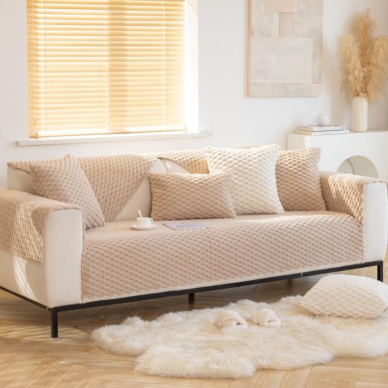 Winter Warm Plüsch Sofa Handtuch Rutschfeste Überwürfe Superweicher Samt Sofaüberwurf Gute Qualität L-förmiger Sektionalsofaüberwurf 70x70cm 1pc khaki von Joom DACH