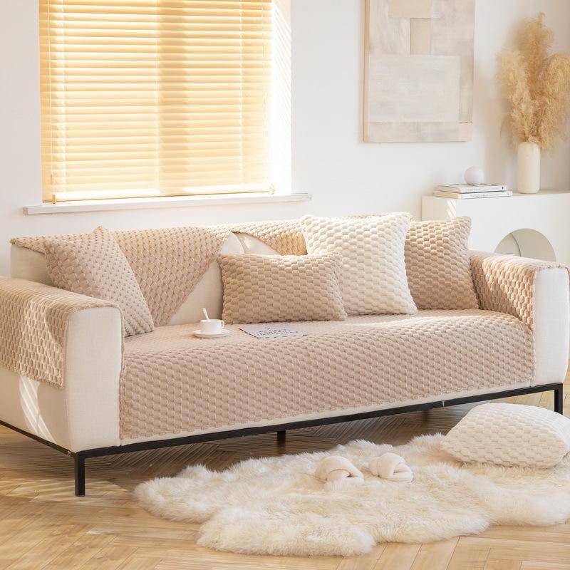 Winter Warm Plüsch Sofa Handtuch Rutschfeste Überwürfe Superweicher Samt Sofaüberwurf Gute Qualität L-förmiger Sektionalsofaüberwurf 70x70cm 1pc khaki von Joom DACH