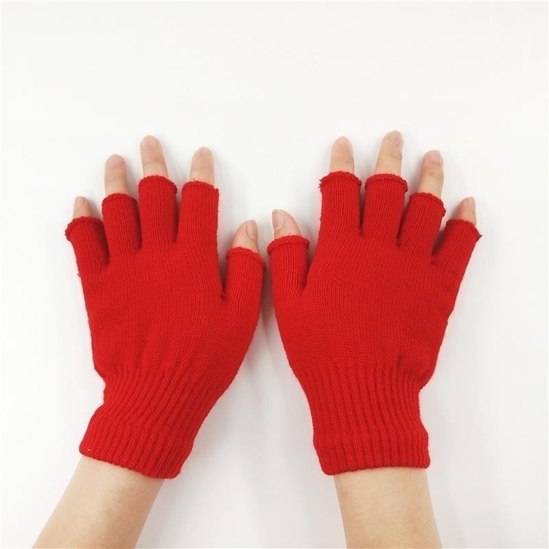 Winter Warme Gestrickte Fingerlose Halbfinger Magische Handschuhe Fäustlinge Frauen Männer Zubehör rot von Joom DACH