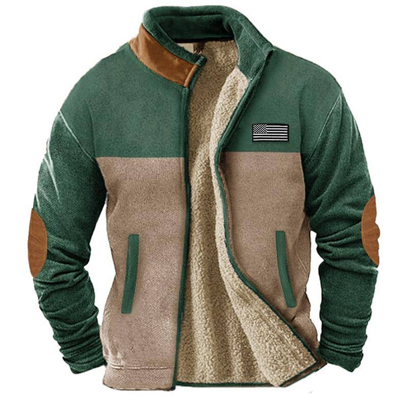 Winter Warme Jacken Männer Outdoor Doppelseitige herren Fleece Verdickt Strickjacke Reißverschluss Stehkragen Hoodie Futter Fleece Jacke M grün von Joom DACH