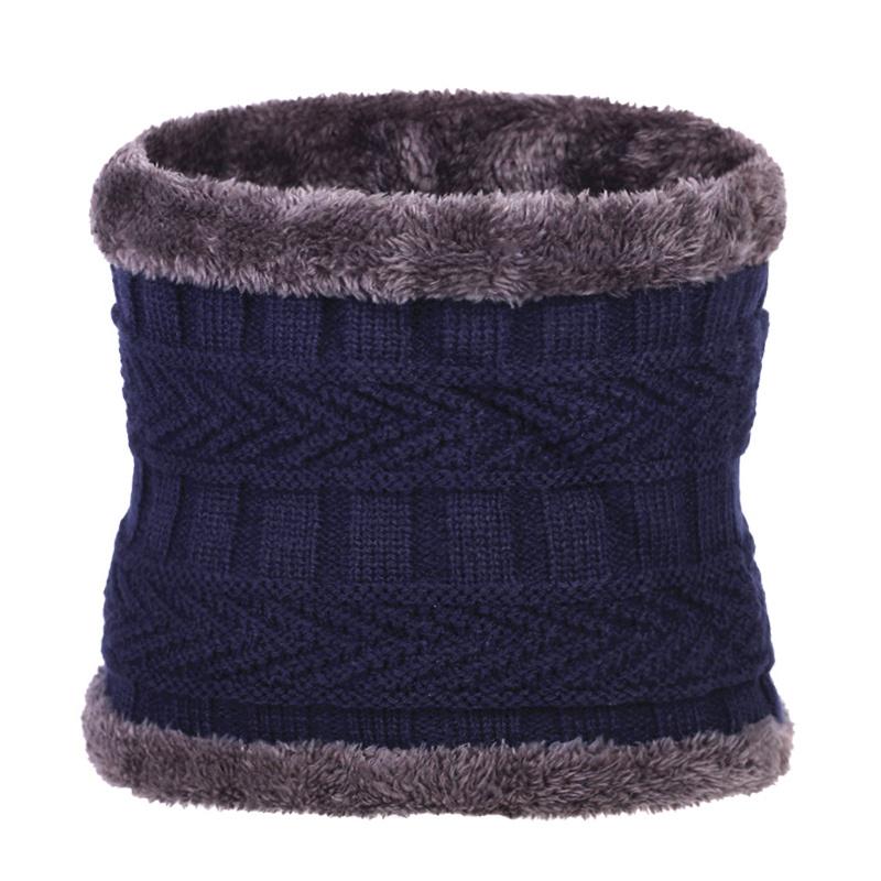 Winter Warme Mütze Mützen Herren Hüte Schal Warme Atmungsaktive Wolle Strickmütze für Männer Doppelschichtige Kappe blau von Joom DACH