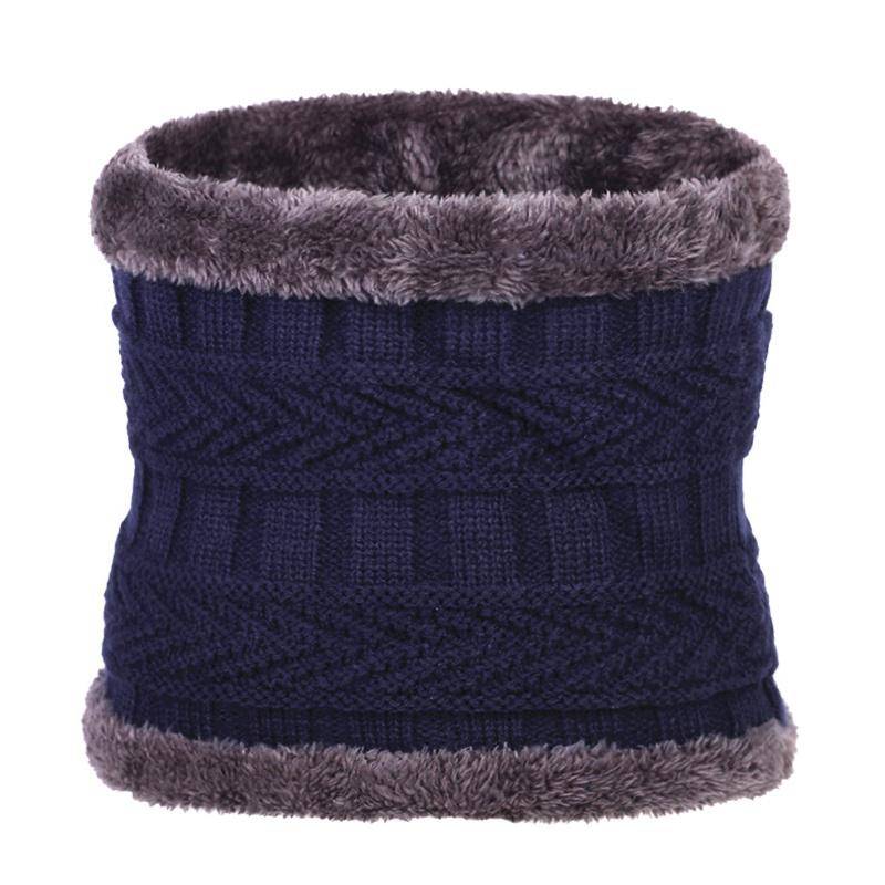 Winter Warme Mütze Mützen Herren Hüte Schal Warme Atmungsaktive Wolle Strickmütze für Männer Doppelschichtige Kappe blau von Joom DACH