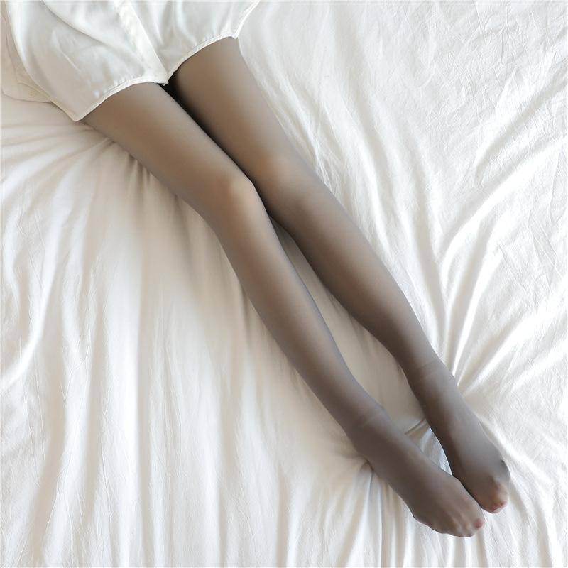 Winter Warme Strumpfhosen Strumpfhosen Frauen Fleece Socken Hohe Taille Thermische Strumpf Isolierte Hosen Gefälschte Durchscheinende Leggings Strumpfhosen 80g XL(60-90kg) von Joom DACH