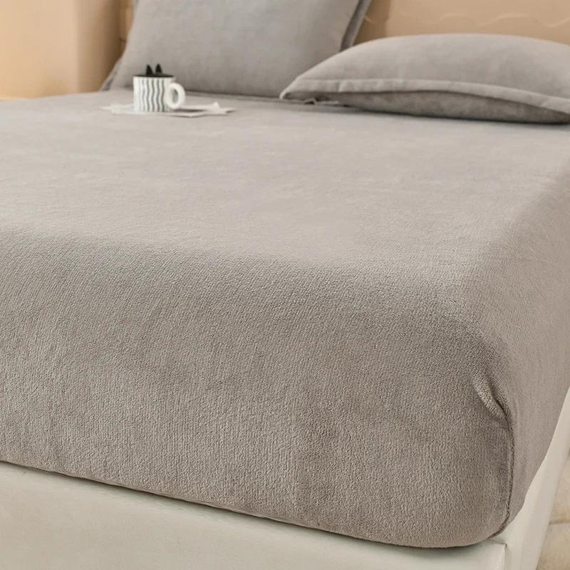 Winter Warmes Spannbettlaken Sterne Bedruckt Flanellfleece Bettlaken für Doppelbett Queen/King Size All-inclusive Matratzenbezug 180 200x220x25cm 1pc von Joom DACH