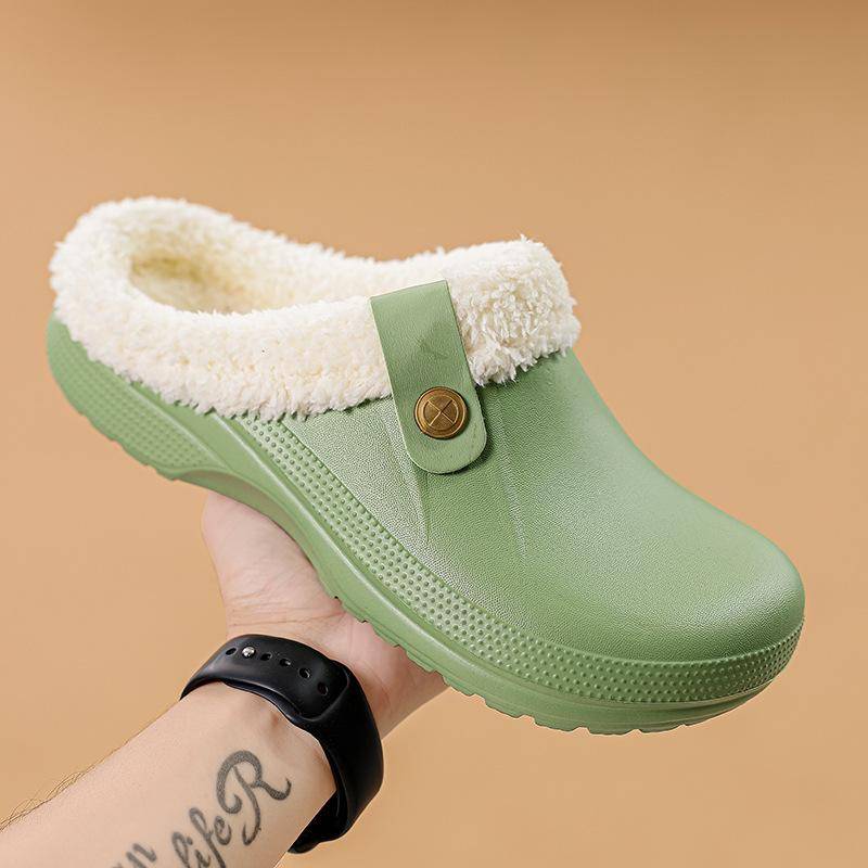 Winter Wasserdicht Garten Herren Damen Zuhause Fell Clogs Weiche Hausschuhe Schlafzimmer Flauschige Schuhe Innen Außen Übergröße 39 grün von Joom DACH