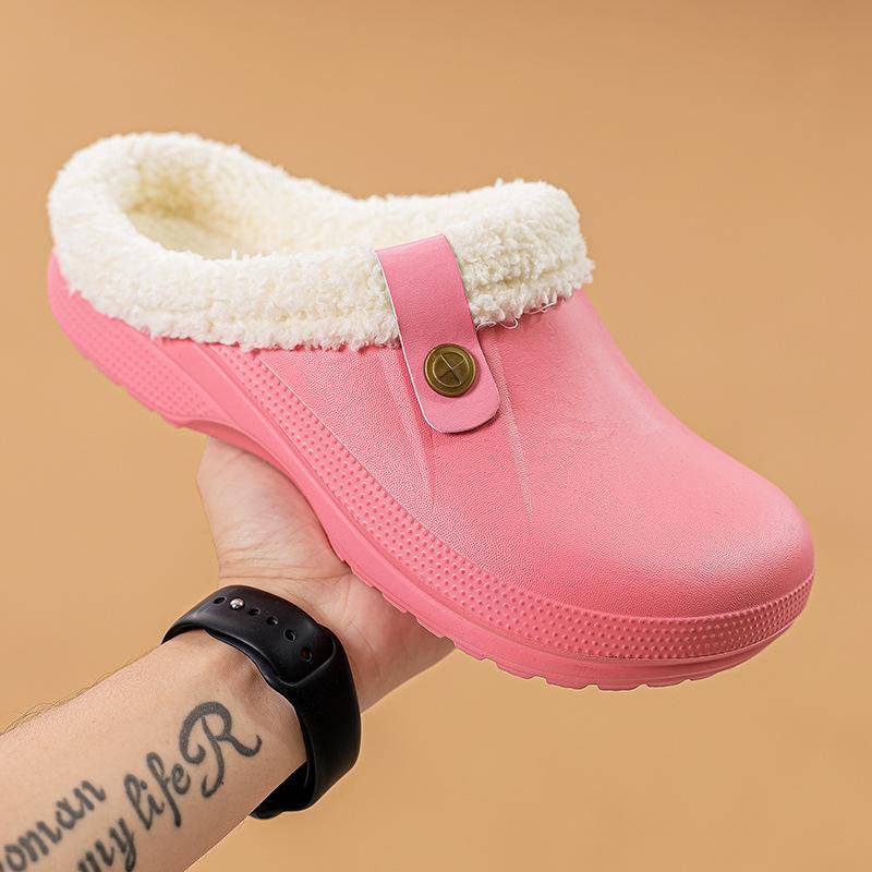 Winter Wasserdicht Garten Herren Damen Zuhause Fell Clogs Weiche Hausschuhe Schlafzimmer Flauschige Schuhe Innen Außen Übergröße 42 rosa von Joom DACH