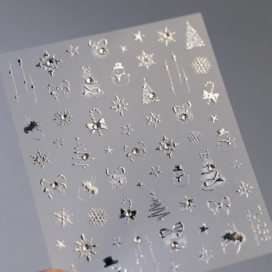 Winter Weihnachten 3D Prägung Klebe Nail Art Sticker Nail Art Dekoration Maniküre Abziehbild TL-256 von Joom DACH