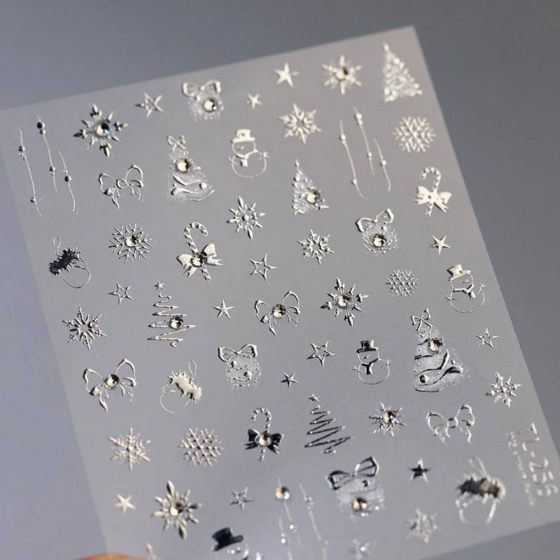Winter Weihnachten 3D Prägung Klebe Nail Art Sticker Nail Art Dekoration Maniküre Abziehbild TL-256 von Joom DACH