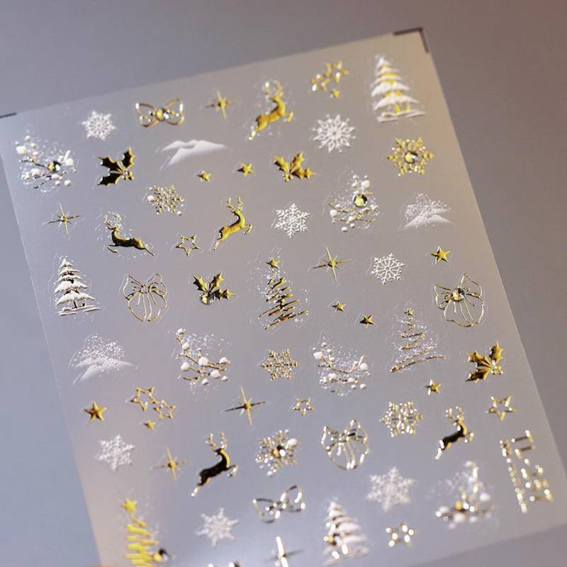 Winter Weihnachten 3D Prägung Klebe Nail Art Sticker Nail Art Dekoration Maniküre Abziehbild TL-257 von Joom DACH