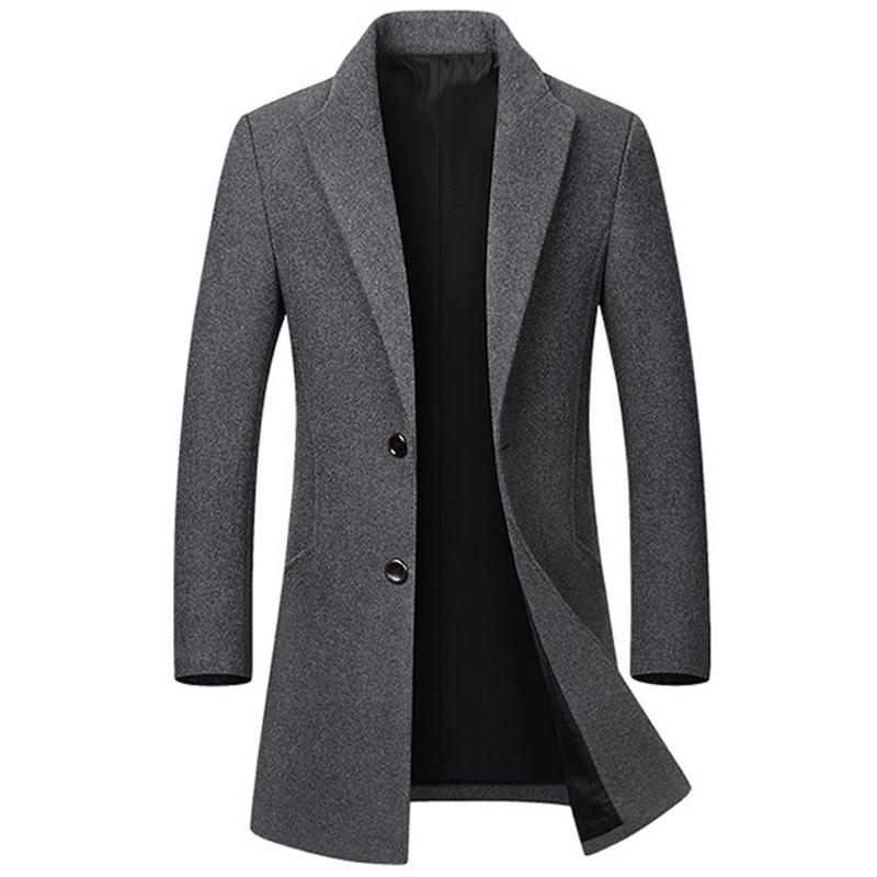 Winter-Wolljacken für Herren, lässig, schlank, Oberbekleidung, langer Trenchcoat 4XL von Joom DACH