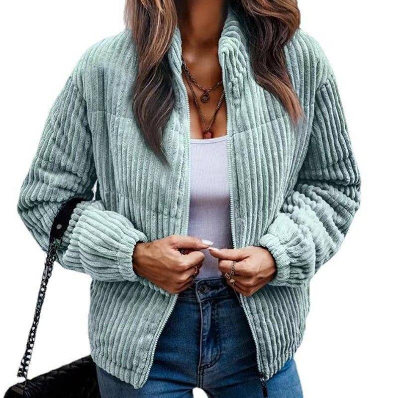 Winter Zipper Mäntel Mode Jacken Für Frauen 2023 Outwear Kleidung Tops Fleece Langarm Einfarbig Pit Streifen Kleidung 23516 XXXL orion-farbe von Joom DACH