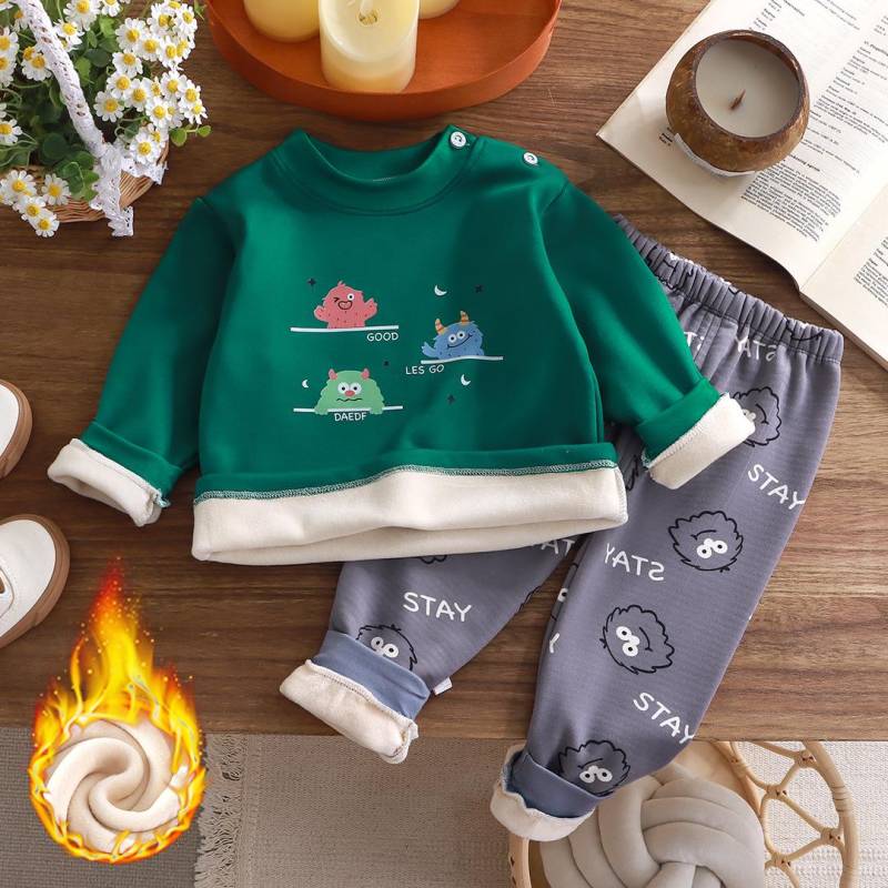 Winter kinder Kleidung Thermo-unterwäsche Set Plus Samt Baby Jungen Verdicken Mädchen Kleidung Kinder Pyjamas Anzug 90cm dunkelgrüne Winter kinder Kleidung Thermo-unterwäsche Set Plus Samt Baby Jungen Verdicken Mädchen Kleidung Kinder Pyjamas Anzug 90cm dunkelgrüne von Joom DACH