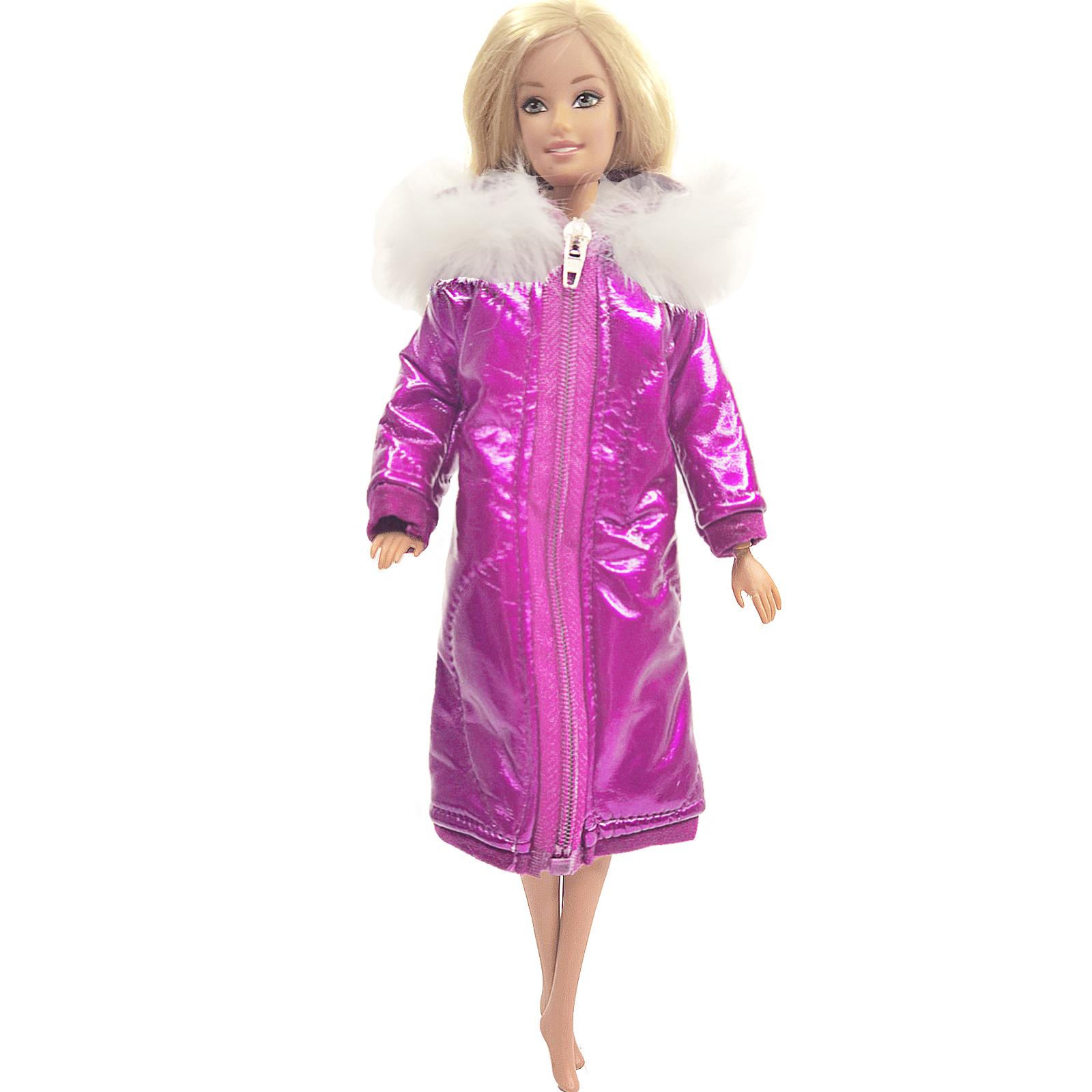 Winter langer Mantel für Barbie-Puppe Hoodies 1/6 12 Zoll Puppen Kleidung Mädchen Spielzeug intensiv/violett von Joom DACH