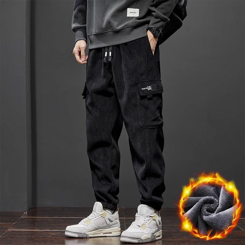 Winter männer Fleece Warme Casual Hosen Jogging Jogginghose Männlichen Harajuku Y2k Hosen Lose Streetwear Harem Hosen für Männer M von Joom DACH
