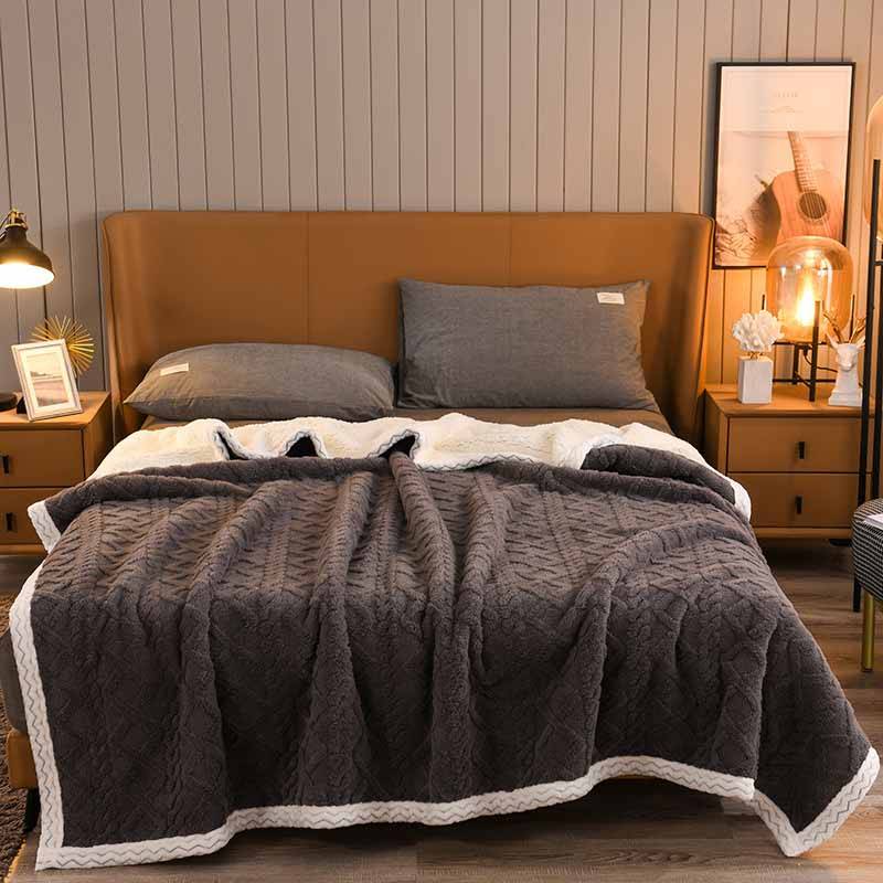 Winter verdickte warme Decke Bettlaken Decke Korallen samt Decke Sofabezug Decke 100*120cm von Joom DACH