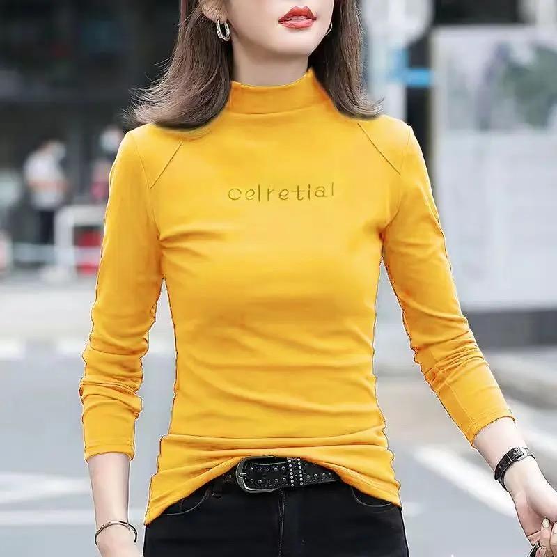 Winter warme Damenbluse, dicker Rollkragenpullover, Hemd für Damen, warme Bluse XL von Joom DACH