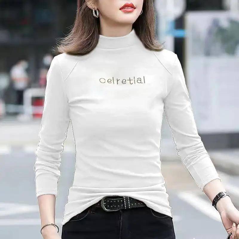 Winter warme Damenbluse, dicker Rollkragenpullover, Hemd für Damen, warme Bluse XXL von Joom DACH