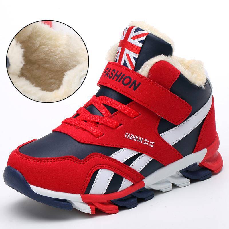 Winter warme und wasserdichte Jungen Sportschuhe Mädchen Freizeitschuhe Schneestiefel 36 rot von Joom DACH