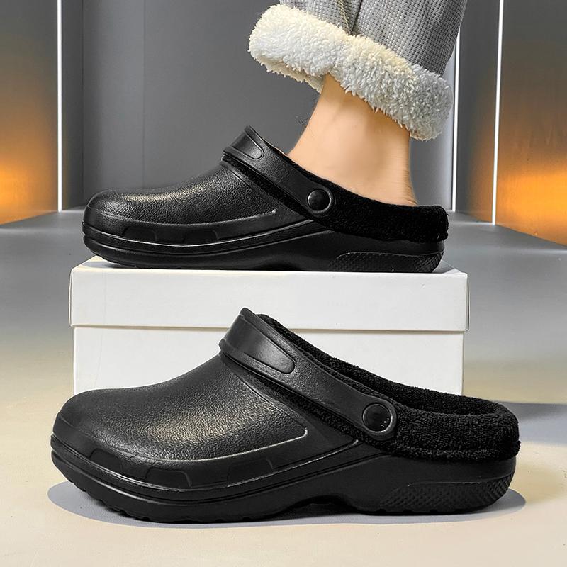 Winterfell Herren Hausschuhe Mode Clogs Schuhe Outdoor Garten Hausschuhe Weich Flauschig Rutschfest Wasserdicht Herrenschuhe 36 schwarz von Joom DACH