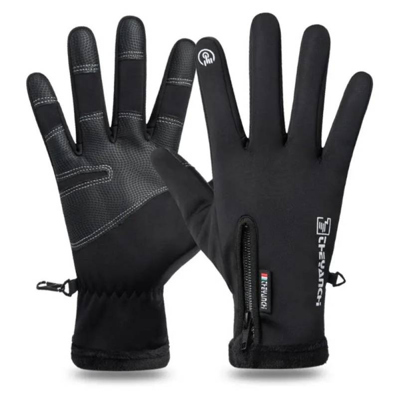 Winterhandschuhe, wasserdicht, Thermo-Touchscreen, Thermo-Winddicht, warme Handschuhe, kaltes Wetter, Laufsport, Wandern, Skihandschuhe L schwarz von Joom DACH