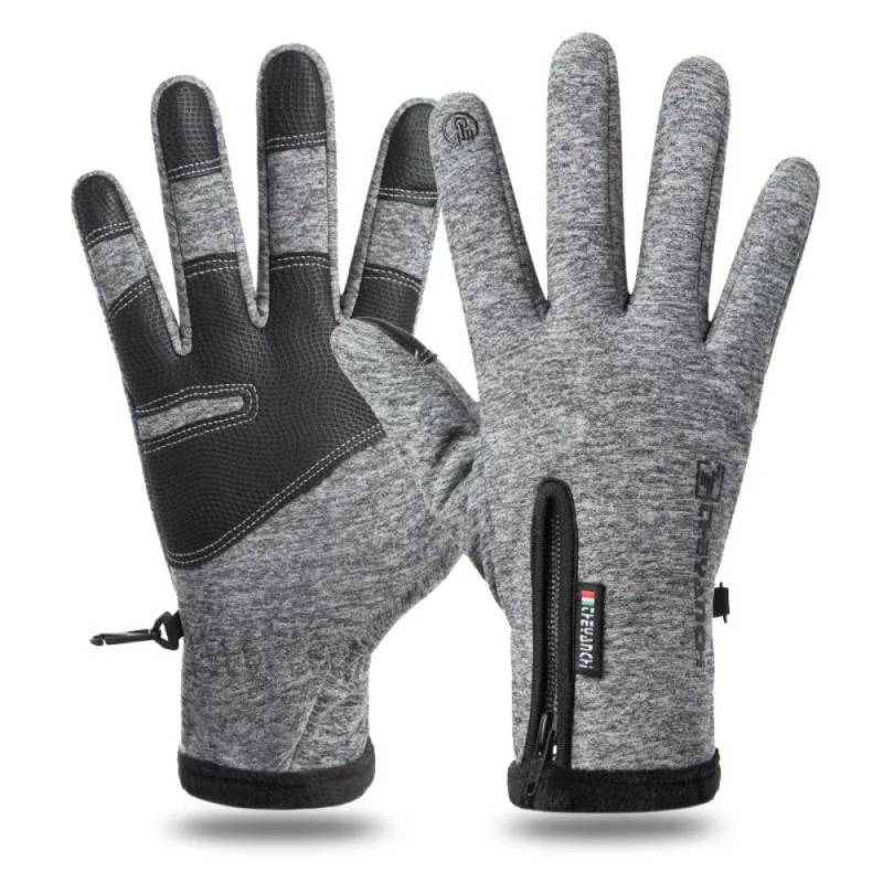 Winterhandschuhe, wasserdicht, Thermo-Touchscreen, Thermo-Winddicht, warme Handschuhe, kaltes Wetter, Laufsport, Wandern, Skihandschuhe S graue von Joom DACH