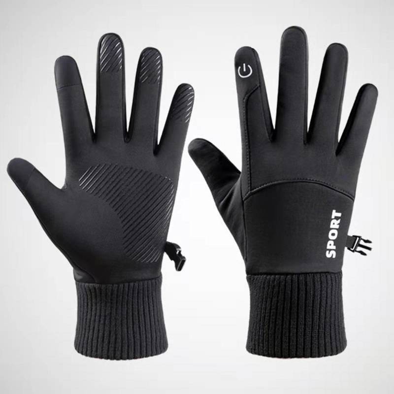 Winterhandschuhe für Männer Frauen Kinder Handschuh Outdoor winddichte Handschuhe verdicken warme Unisex Vollfingerhandschuhe L schwarz von Joom DACH