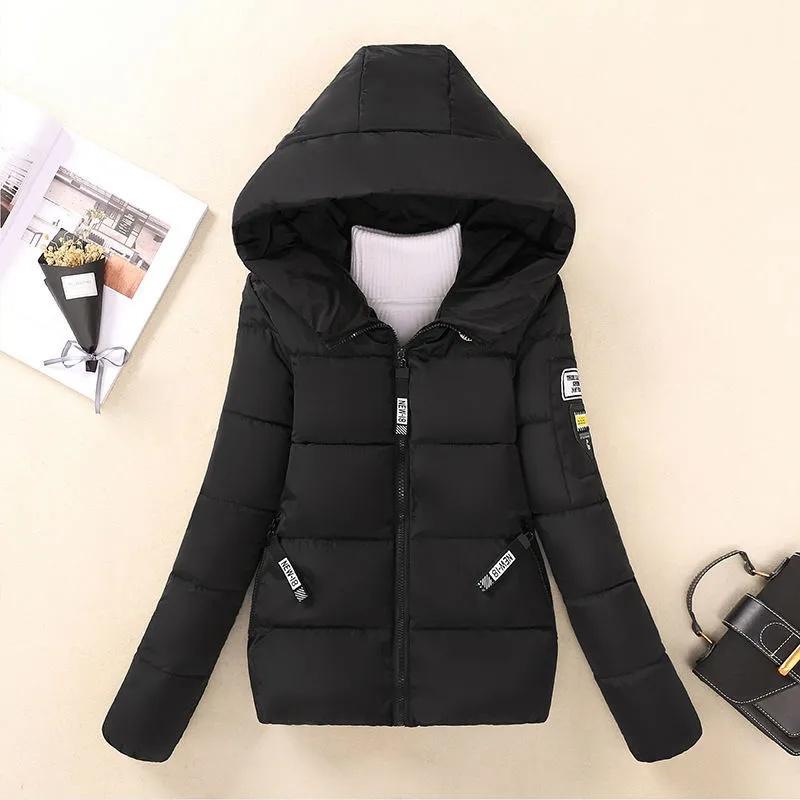 Winterjacke Damen Parkas mit Kapuze Kurzmäntel Damen Parka Warm Verdicken Jacke Koreanische Lose Baumwolle Gepolsterte Oberbekleidung M von Joom DACH
