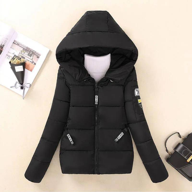 Winterjacke Damen Parkas mit Kapuze Kurzmäntel Damen Parka Warm Verdicken Jacke Koreanische Lose Baumwolle Gepolsterte Oberbekleidung M von Joom DACH