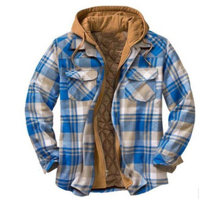 Winterjacke Herren Herren Jacken und Mäntel Mantel für Herren Mantel Hoodies Sweatshirt Plaid Check Hoody Baseball Sportswear Jacken für Herren 5XL von Joom DACH