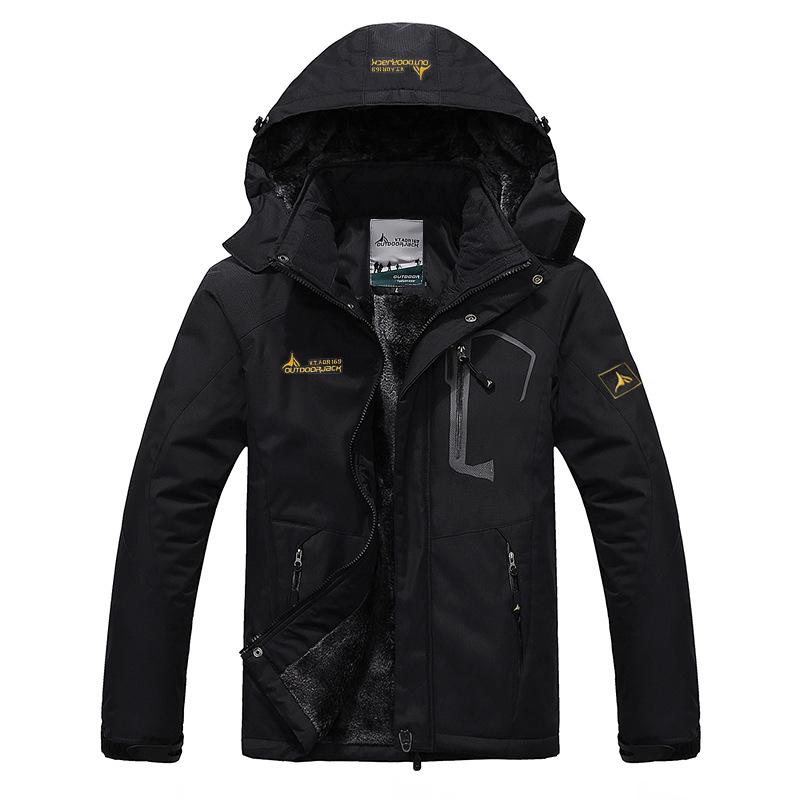 Winterjacke Herren Plus Samt Warm Wind Parka 6XL Plus Size Schwarz Kapuzen Wintermantel Herren. XXL schwarz von Joom DACH