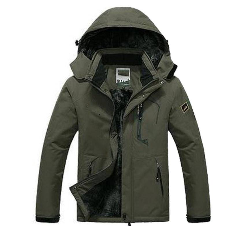 Winterjacke Herren Plus Samt Warm Wind Parka 6XL Plus Size Schwarz Kapuzen Wintermantel Herren. XXXL armee grüne von Joom DACH