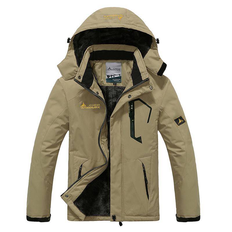 Winterjacke Herren Plus Samt Warm Wind Parka 6XL Plus Size Schwarz Kapuzen Wintermantel Herren. XXXL khaki von Joom DACH